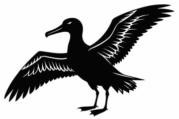 Albatross silhouette on white background, Vector illustration,icon,svg,characters,Holiday t shirt,Hand drawn trendy Vector illustration