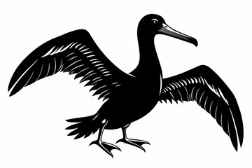 Albatross silhouette on white background, Vector illustration,icon,svg,characters,Holiday t shirt,Hand drawn trendy Vector illustration