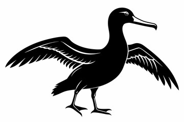Albatross silhouette on white background, Vector illustration,icon,svg,characters,Holiday t shirt,Hand drawn trendy Vector illustration