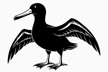 Albatross silhouette on white background, Vector illustration,icon,svg,characters,Holiday t shirt,Hand drawn trendy Vector illustration