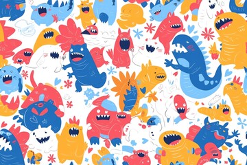 Amazing arctic adventures seamless pattern