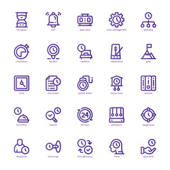 Schedule and Plan icon pack for your website, mobile, presentation, and logo design. Schedule and Plan icon dual tone design. Vector graphics illustration and editable stroke.