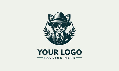 chihuahua mafia vector logo features a serious Chihuahua face with an expression that suggests mafia power and awesomeness