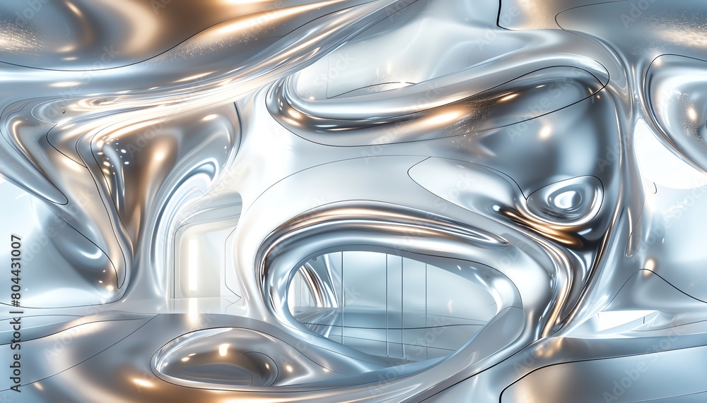 Poster capture the sleek, metallic curves of futuristic technologies in a minimalist setting show intricate