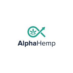 alpha hemp simple sleek creative geometric modern logo design vector