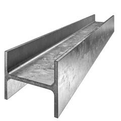 Steel i-beam isolated on white background
