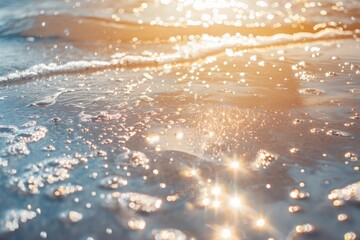 As the golden sunlight dances on the surface of the summer seawater, it creates a mesmerizing spectacle of shimmering reflections, embodying the essence of a perfect summer vacation