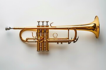 Obraz premium Trumpet on white background