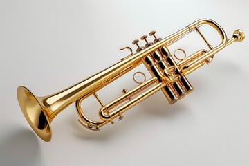Obraz premium Golden Trumpet on grey background