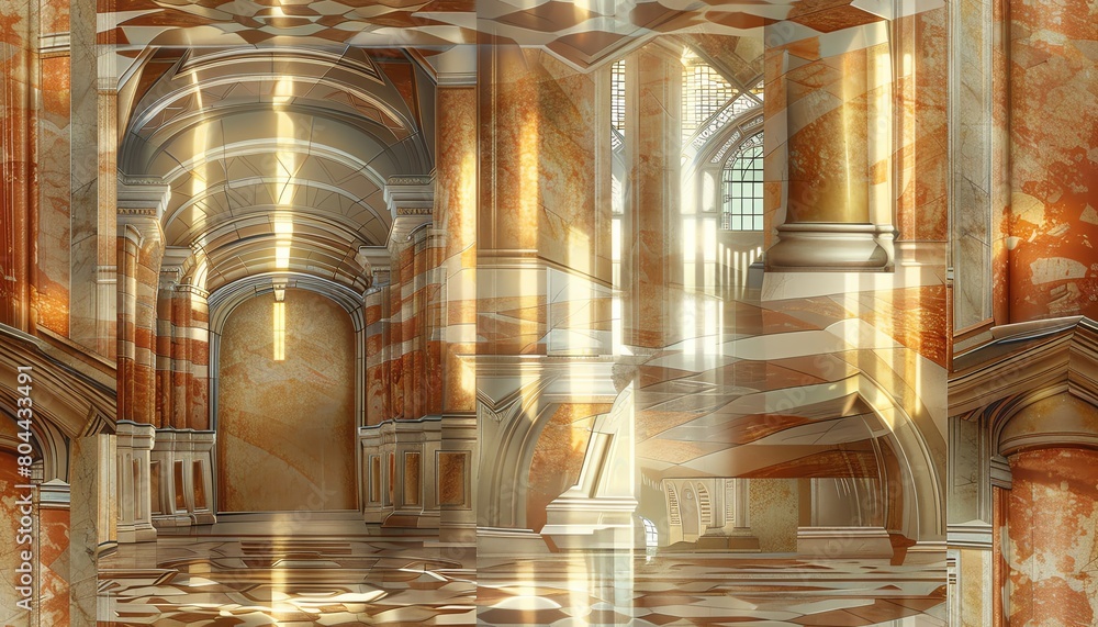 Poster infuse the traditional charm of architectural wonders with a modern twist by combining photorealisti