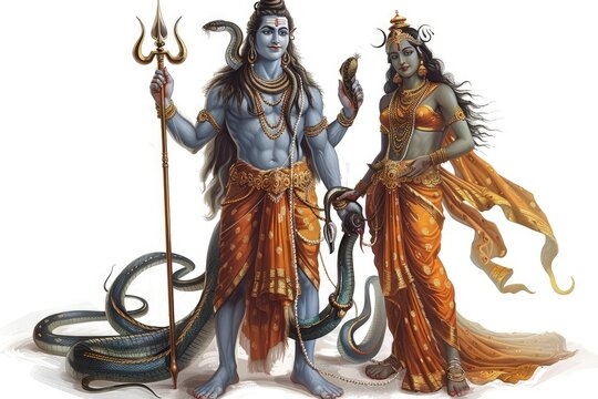 Lord shiv parvati illustration
