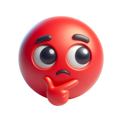 3d thinking face emoji icon. Realistic 3d high quality isolated render	
