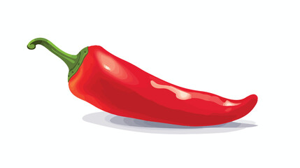 Red cut chili pepper on white background 2d flat ca