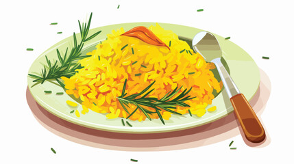 rice pilaf with turmeric powder rosemary lime and c