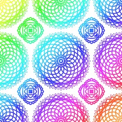 Vector hands draw mandalas.ethnic mandala with colorful tribal ornaments.solitary bright colors