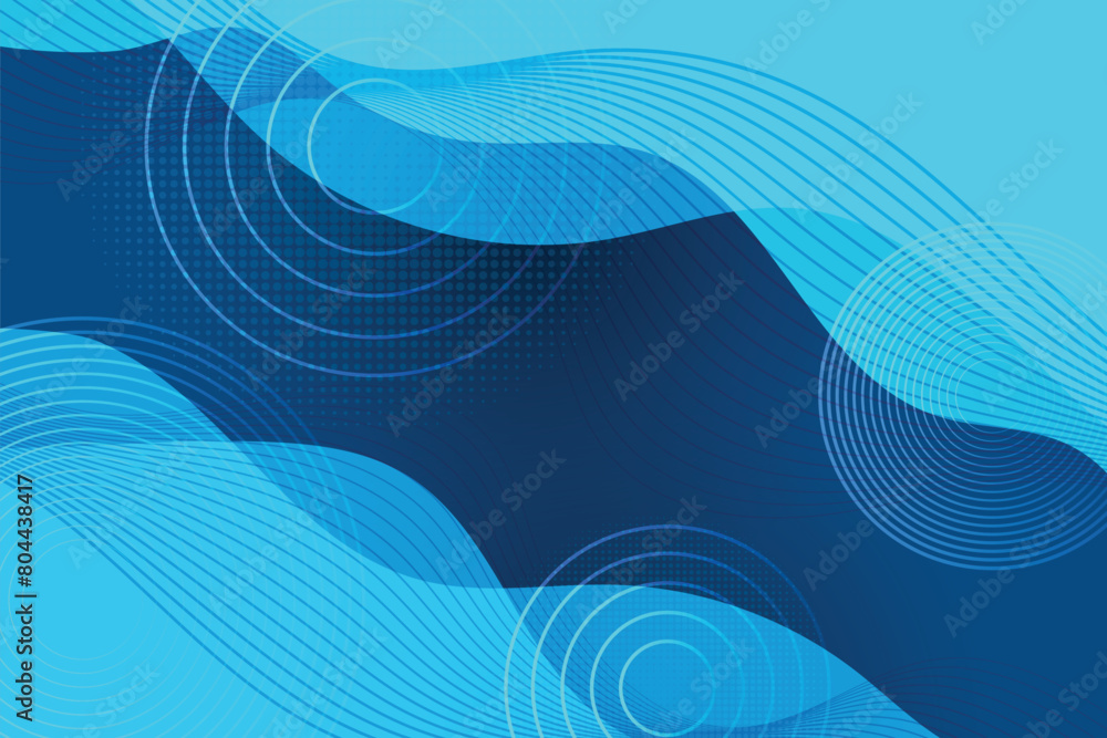 Poster abstract blue gradient wave overlapping papercut background with geometric shape element