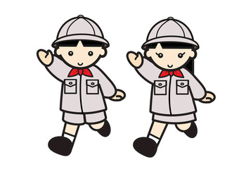 元気なボーイスカウトの子どもたち
