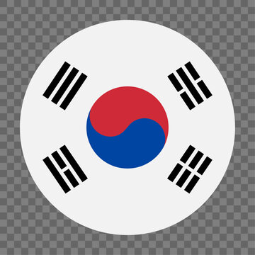 South Korea flag in circle. Vector illustration isolated on transparent background