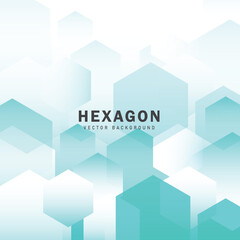 Abstract geometric hexagon shapes on white background with space for your text. Futuristic technology and science concept