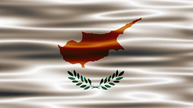 Flag of CYPRUSS waving on a loopable 4K animation. CYPRUSS flag video waving in wind. Realistic Aeria Flag background. CYPRUSS Flag Looping Closeup. Cryptos national Sign.