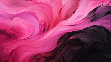 Obraz premium Seamless Pink and Black Brush Stroke Wavy Banner Background
