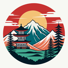           Mountain landscape vector illustration.
