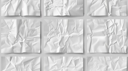 Abstract monochrome mosaic of crumpled paper textures