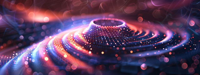 Abstract graphics composed of rotating particles have a technological background