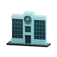 School building 3d illustration