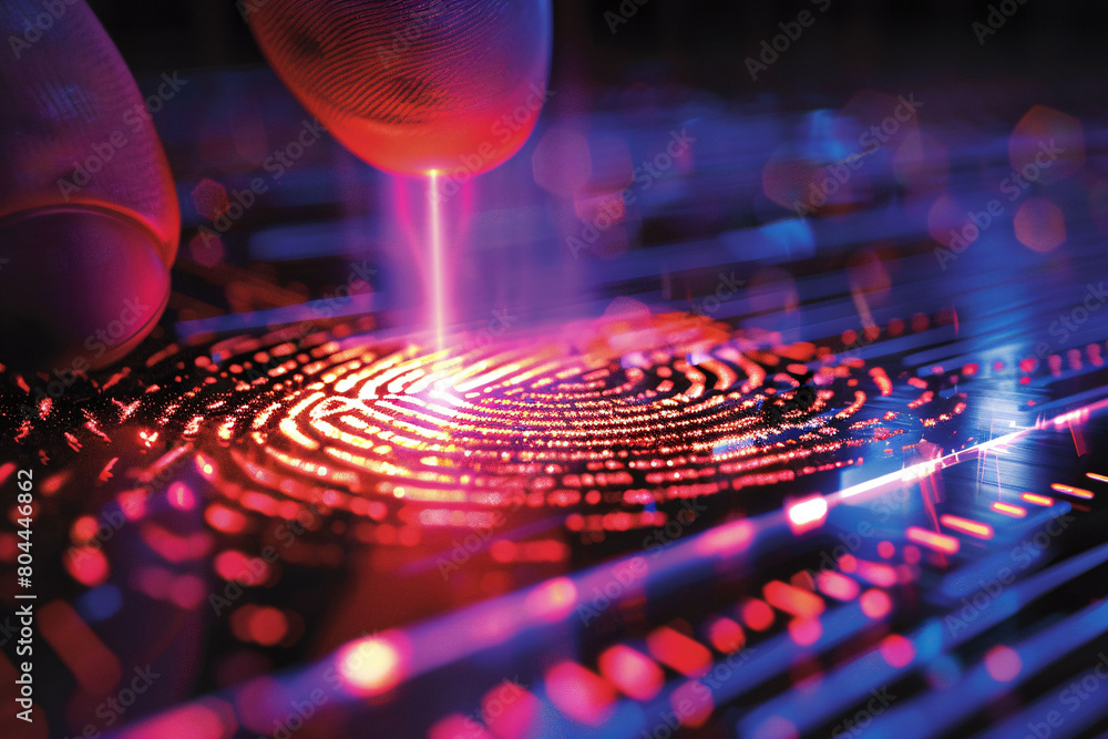 Poster high-tech fingerprint touch screen mobile phone fingerprint password virtual technology background