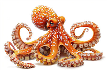 octopus clipart, isolated on white background