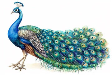 Obraz premium peacock clipart, isolated on white background