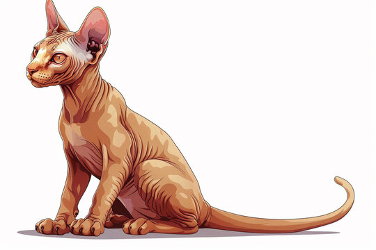 recommend clip art: cat Sphynx clipart, isolated on white background