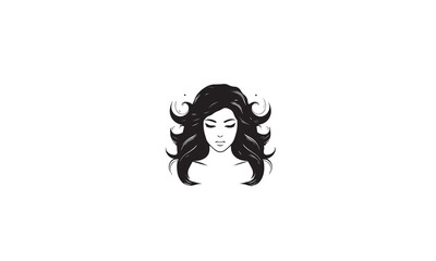 hair saloon logo black simple flat icon on white background