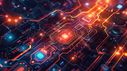 Obraz premium AI Artificial Intelligence chipset on circuit board in futuristic concept suitable for future technology artwork,AI hardware Web Banner Abstract background, Vector illustration