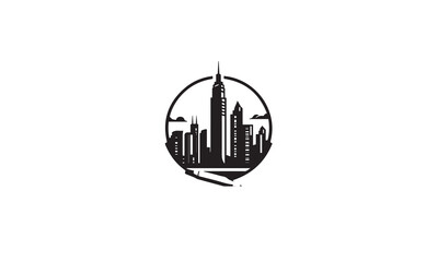 city logo black simple flat icon on white background