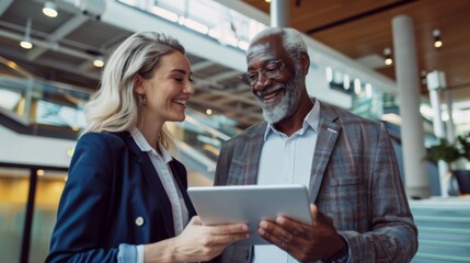 Colleagues Sharing Ideas on Tablet