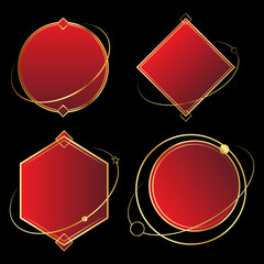 Set of Gold & Red Luxury Frame