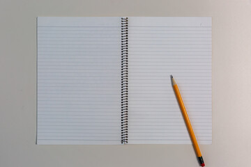 Blank open pocket book, catalog, magazine, note mock up template white paper texture on white...