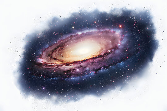 galaxy, white background, wideview ptoto