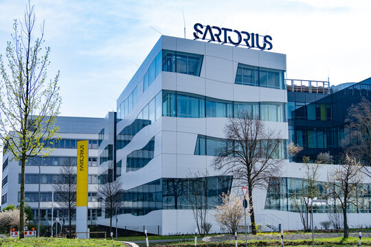 Sartorius company building, biopharmaceutical industry and laboratory, drug development, laboratory and pharmaceutical equipment, German Corporate Headquarters in Goettingen, Germany - March 31, 2024