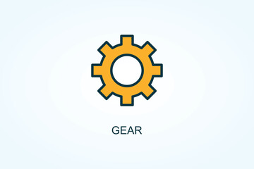 Gear  Vector, Icon Or Logo Sign Symbol Illustration 