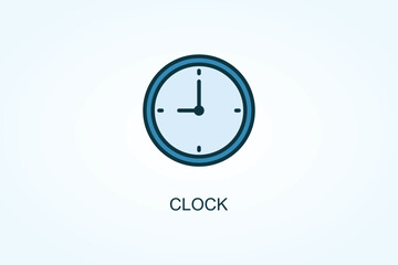 Clock  Vector, Icon Or Logo Sign Symbol Illustration 