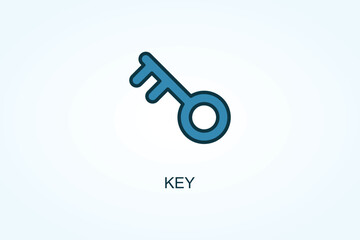 Key Vector, Icon Or Logo Sign Symbol Illustration