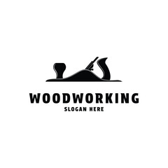 Plane wood carpentry tool woodwork logo design concept idea