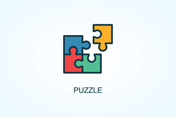 Puzzle Vector, Icon Or Logo Sign Symbol Illustration