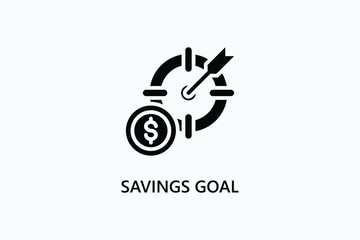 Savings Goal Vector, Icon Or Logo Sign Symbol Illustration 
