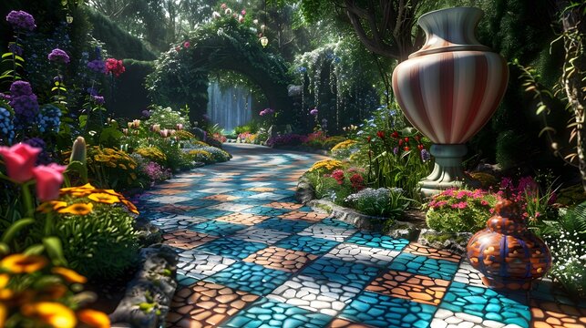 A alice in wonderland background