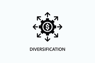 Diversification Vector, Icon Or Logo Sign Symbol Illustration 
