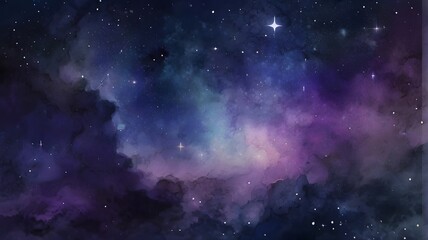 Beautiful fantasy starry night sky,  stars, blue and purple colorful, galaxy and aurora 4k wallpaper